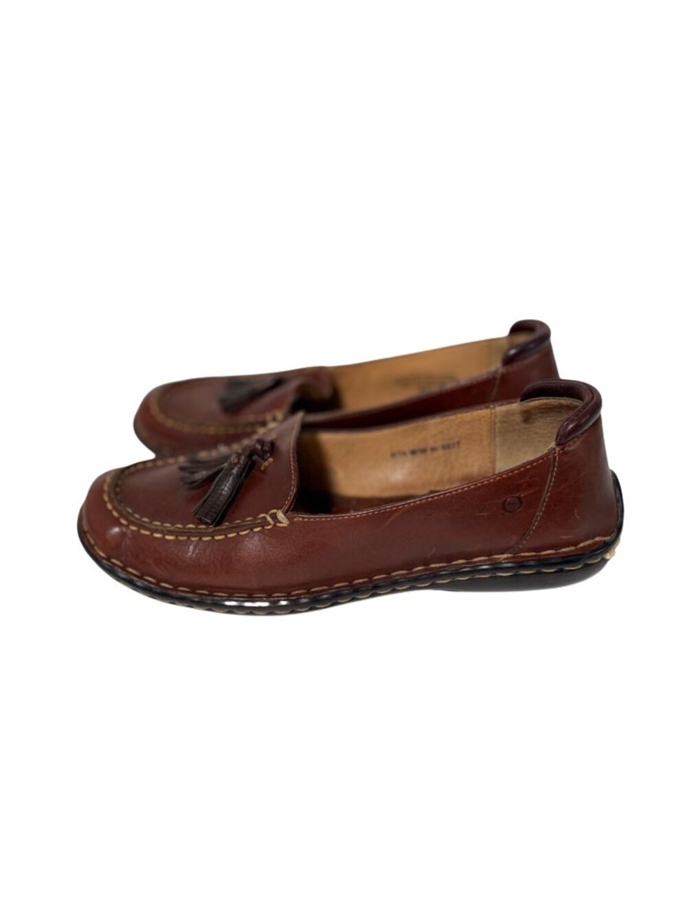 Vintage Born Womens Size 8 39 Brown Flat Slip On Loafer Driving Shoes 8527 Tasse